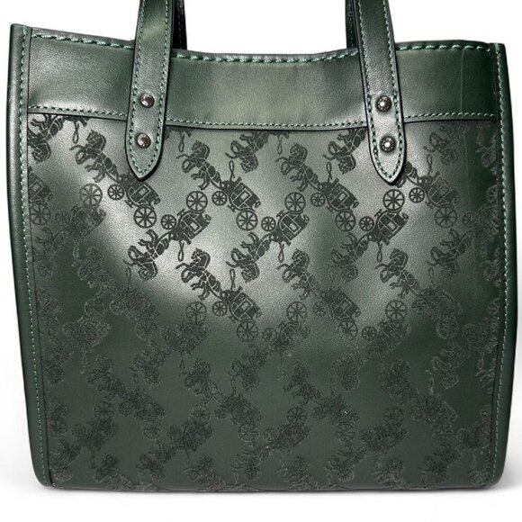 COACH Field Tote 22 with Horse and Carriage Shoulder/Crossbody Bag, Green, NWOT - Picture 5 of 13